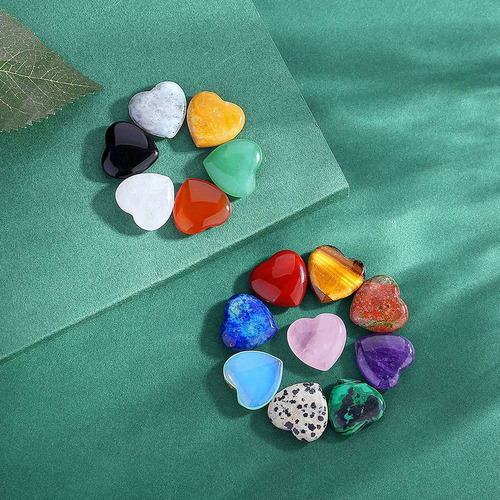 Juego De 15 Piezas Con Forma De Corazón De Cuarzo Transparen