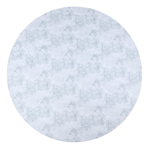 Mantel Redondo Con Diseño De Mármol Blanco Para Mesa L