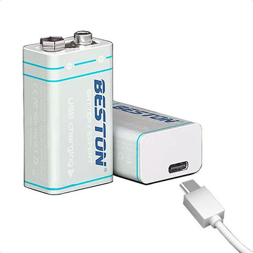 Bateria Recargable 9v Beston 1000mah Usb Tipo C Led Luz 