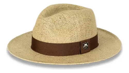 Chapéu Fedora Ôrc Aba Média Juta Natural - Impermeabilizado