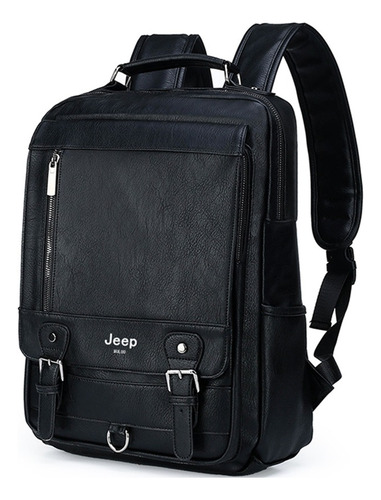 Mochila De Cuero De 14' Para Hombre Cuero Trendy Travel Marrón Negro