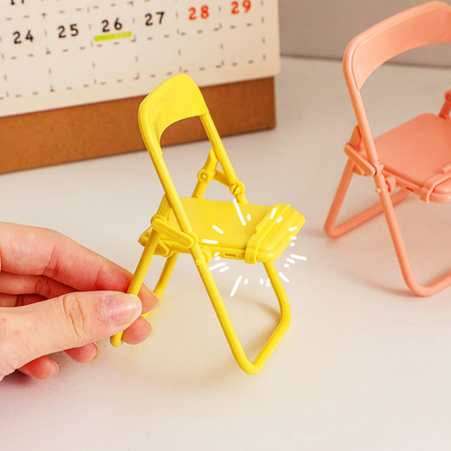 10 Pzas Soporte Porta Celular Forma Silla Plegable Colores Naranja
