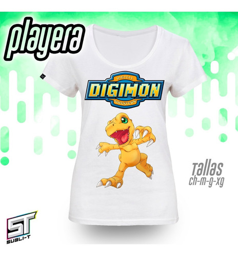 Imagen 2 de 5 de Playeras De Digimon Dgi-0002 Unisex Adultos Con Envió