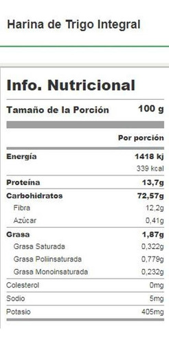 Imagen 2 de 2 de Harina Integral Fina