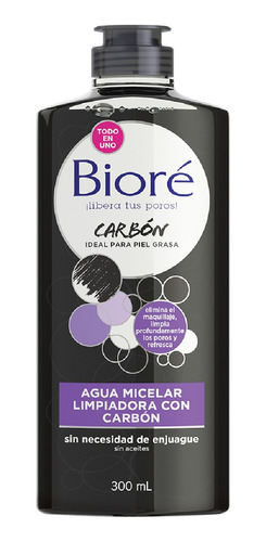 Biore Agua Micelar Carbón Natural 300ml 