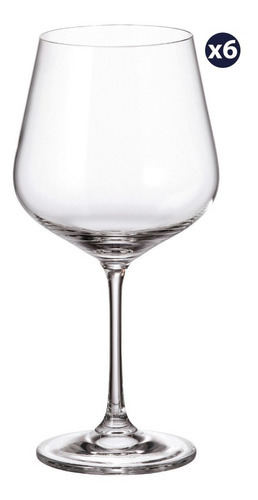 Imagen 1 de 1 de Set X 6 Copa Vino 600 Ml Cristal Bohemia Strix Elegancia