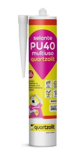 Kit 6 Selante Multiuso Pu40 Branco 360gr Quartzolit