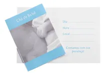Comprar Convite Festa Chá De Bebê Menino Azul 10 Uni Regina Festas