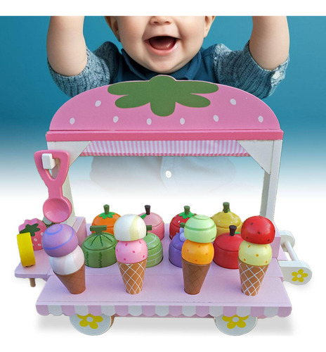 Carrito De Helado De Juguete, Juego De Rol Con Cuchara,