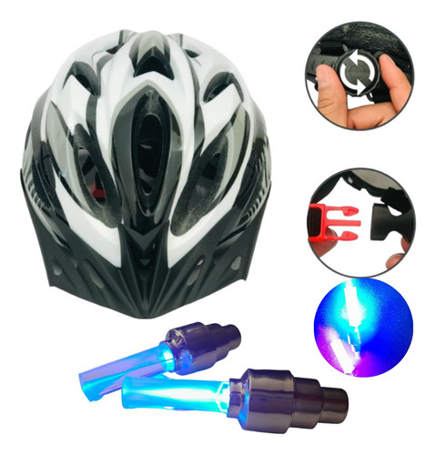 Casco Seguridad Bicicleta De Montaña+ Regalo Par Luz Pibot