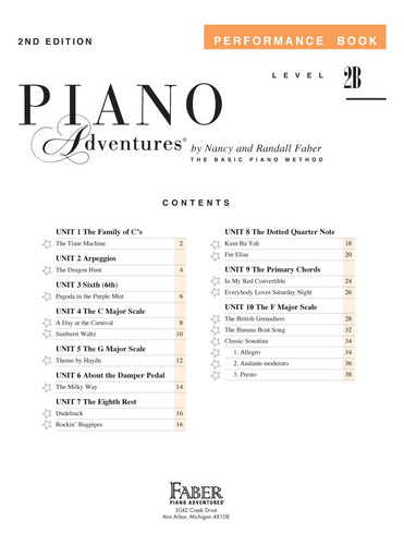 Piano Adventures, Performance Book Level 2b, The Basic Piano