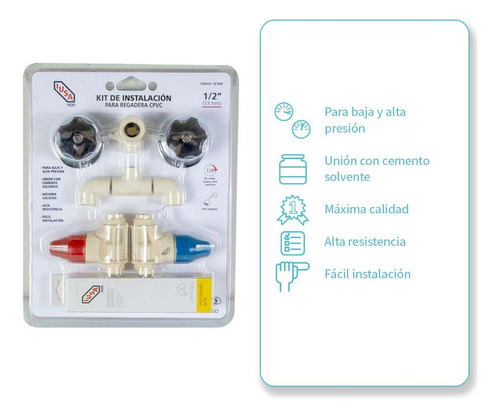 Kit De Instalación Para Regadera, De Cpvc, Iusa Flow