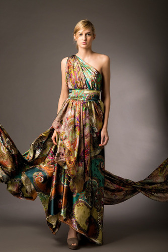 Imagen 1 de 2 de Satén De Seda Natural Estampada - Importado - Mariages A1