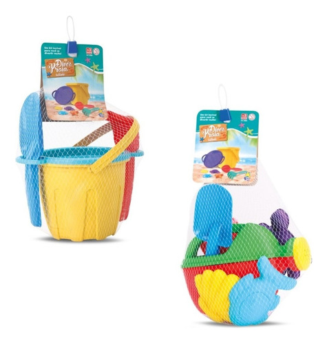 Kit Brinquedo Baldinho + Regador De Praia Com Acessórios