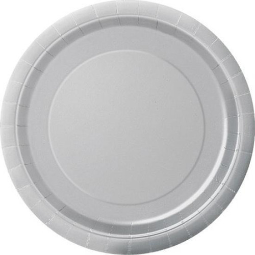 Platos De Cartón Gris De 7 Pulgadas 8 Unidades