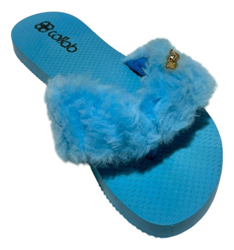 Chinelo Coloridos Rasteirinha Pelúcia