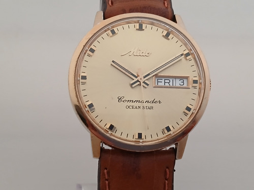 Mido, Ocean Star, Commander, 34 Mm. Marrom Dourado Dourado (Usado)