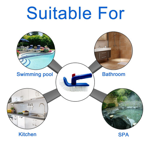 Esfregão Manual Giratório Para Degraus E Cantos De Piscina