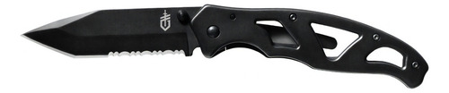 Navaja Gerber Paraframe 2 Punta Tanto Negro Dentado Con Clip