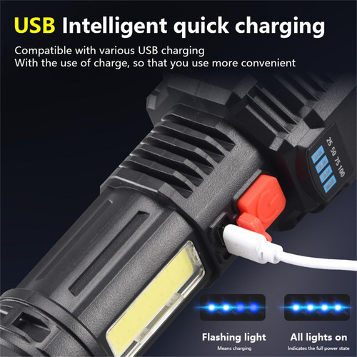Linterna Recargable Led Linternas Recargables De Alto Lúmene