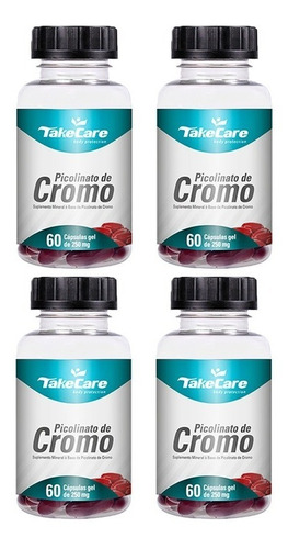 Picolinato De Cromo - 4x 60 Cápsulas - Take Care