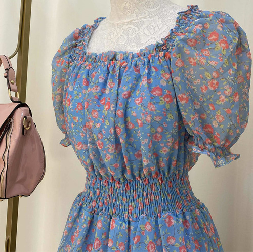 Imagem 2 de 9 de Vestido Longo Rodado Ciganinha Ombro A Ombro Floral