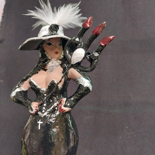 Escultura Maria Padilha Das Almas,20cm G6 Top Preto E Branco