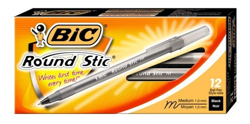 Lapicera Boligrafo Bic Rondo Round Stick 1mm Caja X 12 