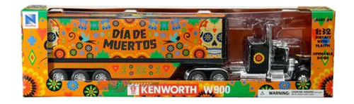 1/32 Kenworth W900 Caja Seca Custom Dia De Muertos New Ray Color Negro