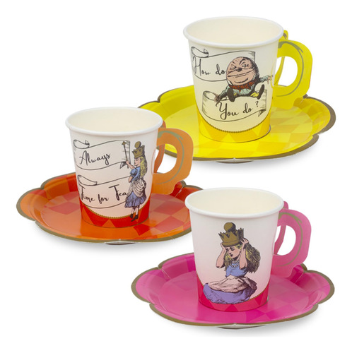 Juego De 12 Tazas Y Platillos De Alicia Para Fiesta De Té