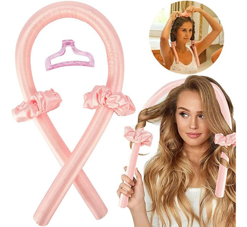 Rizador De Cabello Sin Calor + 2 Collets + Gancho Genieka