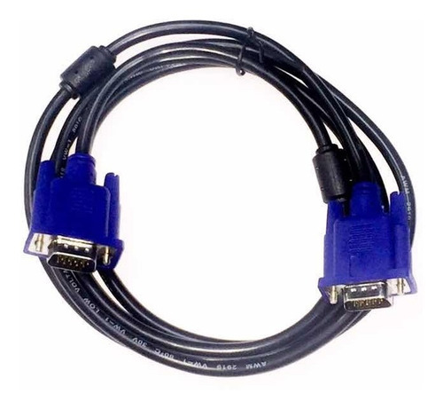 Cable Vga De 1.80 Metros Machos Delcom Doble Filtro 15 Pines