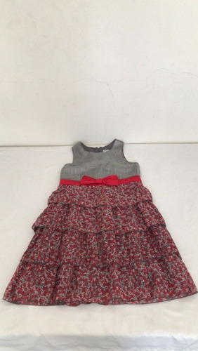 Vestido De Niña Marca Pachts Princess Talla 7 Color Gris