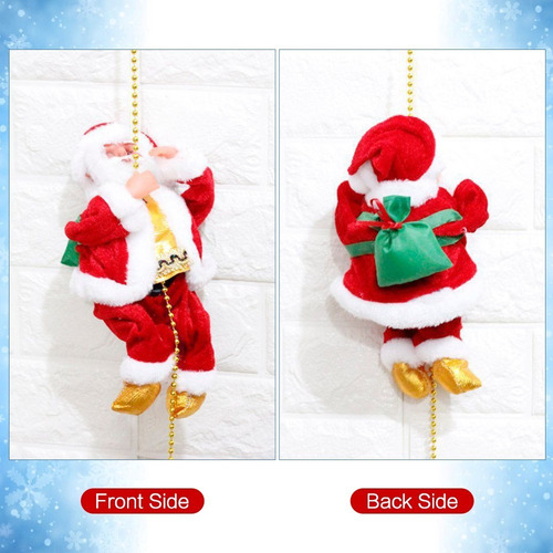 Papa Noel Trepando Um Papa Noel Com Luces Navideñas E Música