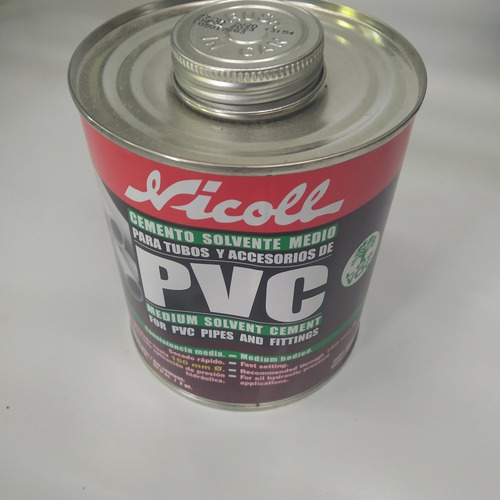Cemento Para Pvc Nicoll Verde 1/4 Galón (946ml)