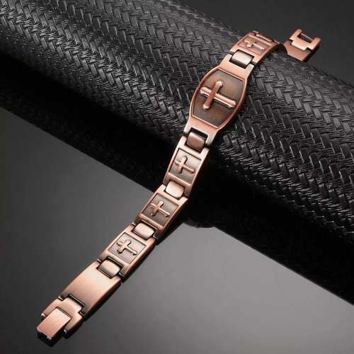 2025 Pulsera Magnética De Cobre For Hombre Con Cruz