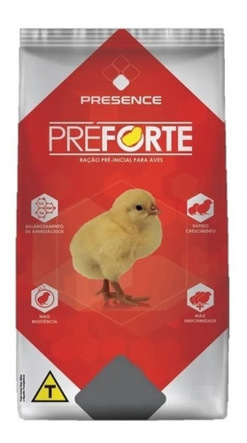 Ração Pré Inicial Para Aves Pintinhos Presence Preforte 20kg