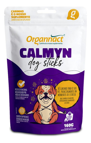 Petisco Cães Calmyn Dog Sticks 160g Organnact