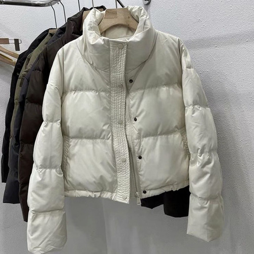 Abrigo Corto De Invierno Con Chaqueta Acolchada De Piel Sint