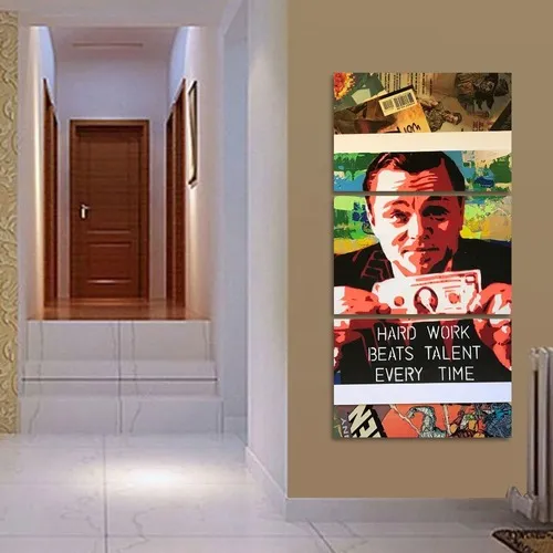 Cuadro en mosaico de Wall Street de Leonardo Dicaprio, 3 , 120 x 60