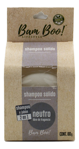 Barra Limpiadora Neutro 2 En 1 80 Gr Bam Boo! Lifestyle