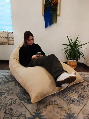 Pouf Cordillera, Gigante, Tela Lino, Solo Usamos Perlas!