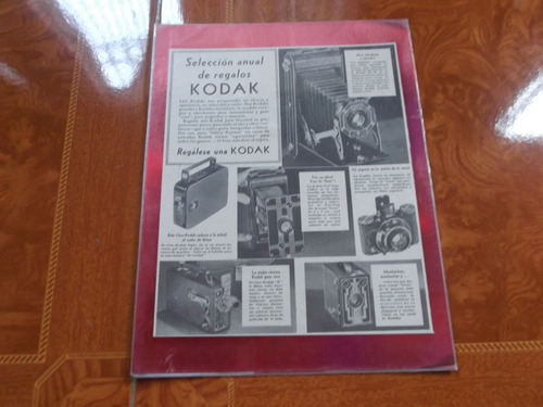 Antiguo Original Anuncio De Camaras Kodak Decada 50s.