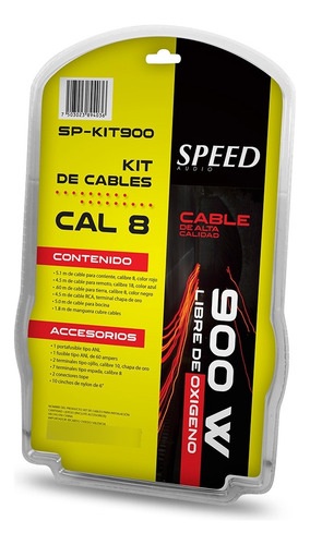 Kit De Cables Para Instalacion Bocinas Calibre 8