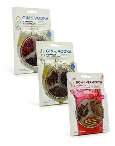 Imagen 1 de 9 de Combo Botanicos Para Gin Vermut Y Vodka Cocteleria Mix Fika