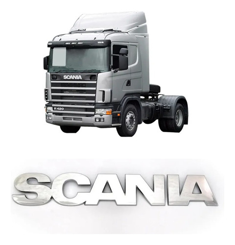 Emblema Grade Compatível Com Scania S4  114 / 124  Cromado