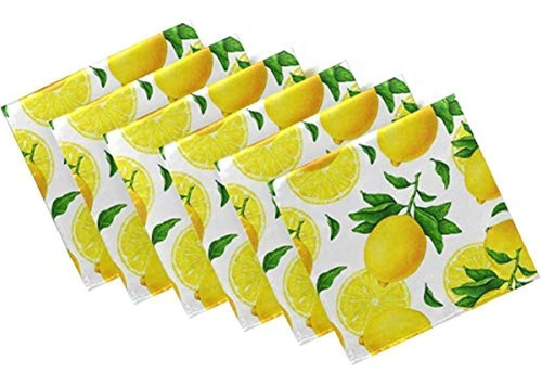 Servilletas De Tela De Limon Naanle Juego De 6 Servilletas