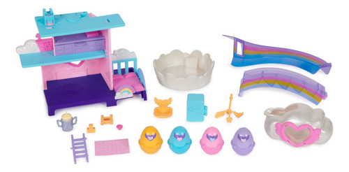 Guardería Hatchimals Alive, 4 Mini Figuras, 13 Accesorios