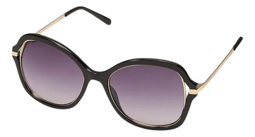 Gafas De Sol Rectangulares Para Mujer Guess, Negro Brillante