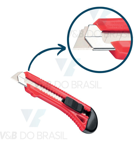 Estilete Profissional Com Lâmina Retrátil De 18mm